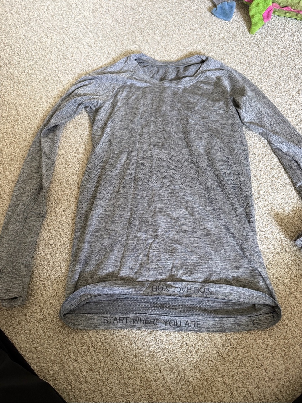 Lululemon swiftly tech long sleeve,
Grey, size 6